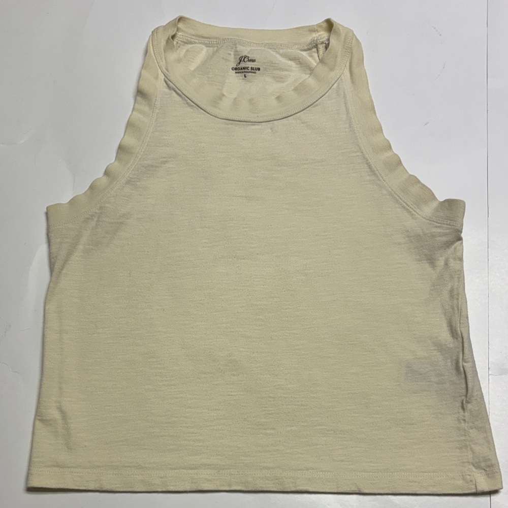 J.crew women’s '90s cropped organic slub cotton tank top size large